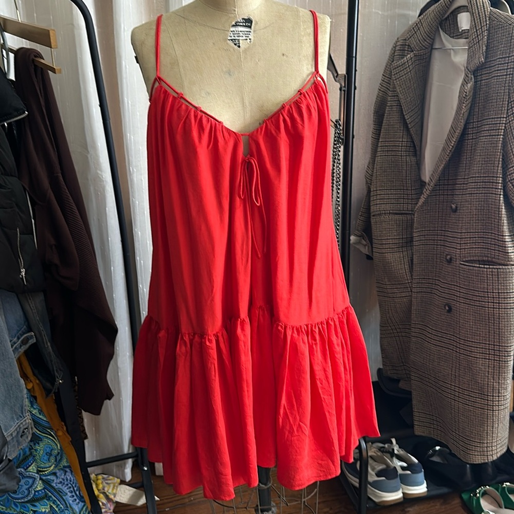 Red baby doll dress